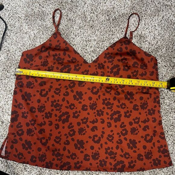 NWT a new day brown leopard prints tank top Size Small #73 - Picture 3 of 7
